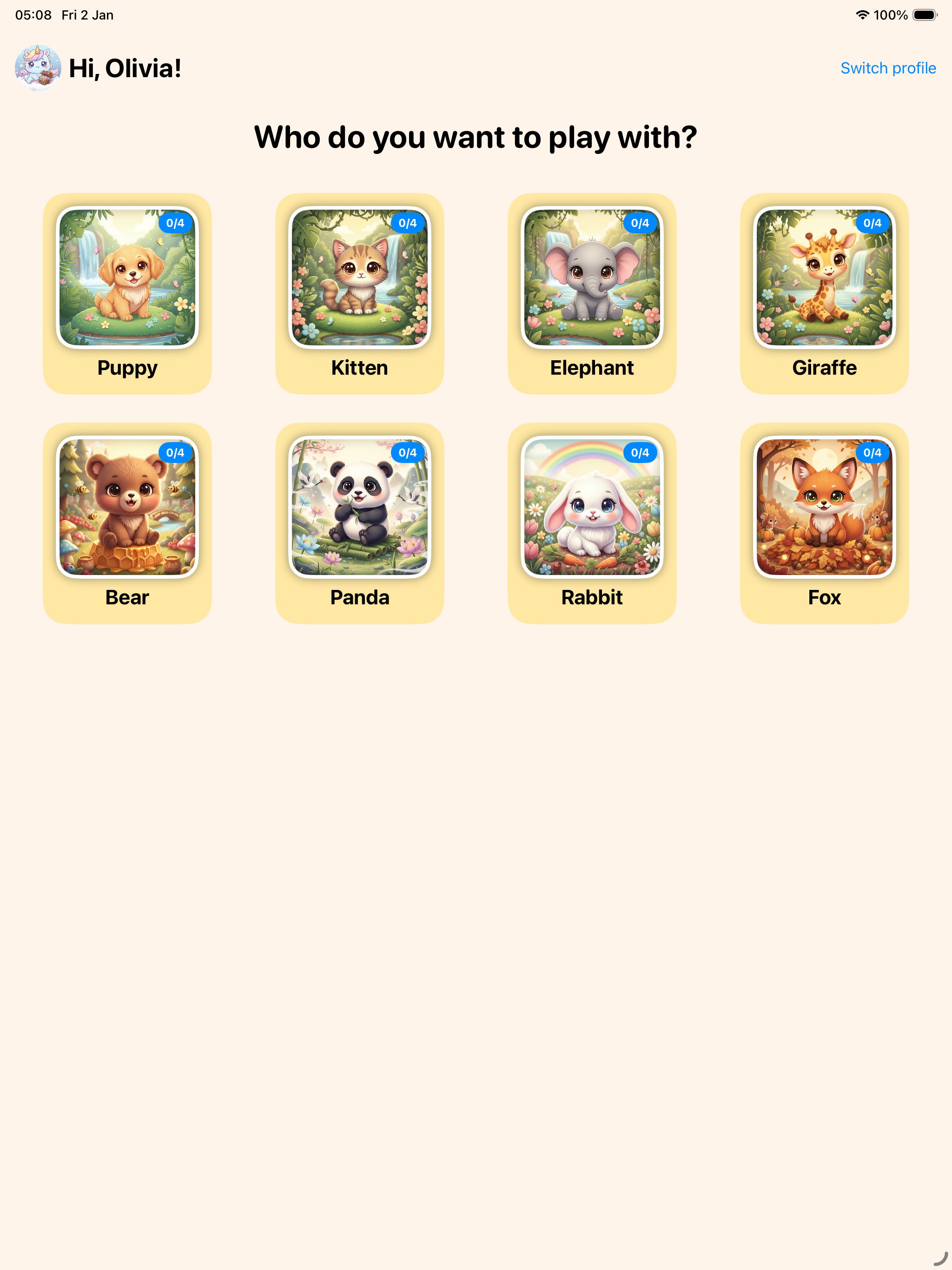 iPad — animal puzzles