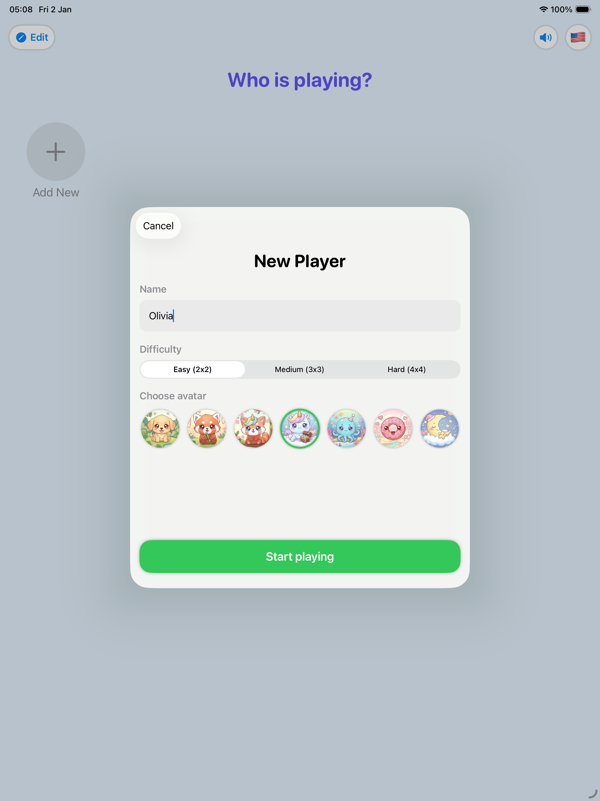 iPad — profile & progress